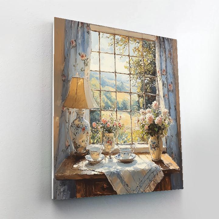 Johannes Vermeer Inspired Tea By The Window paint by number