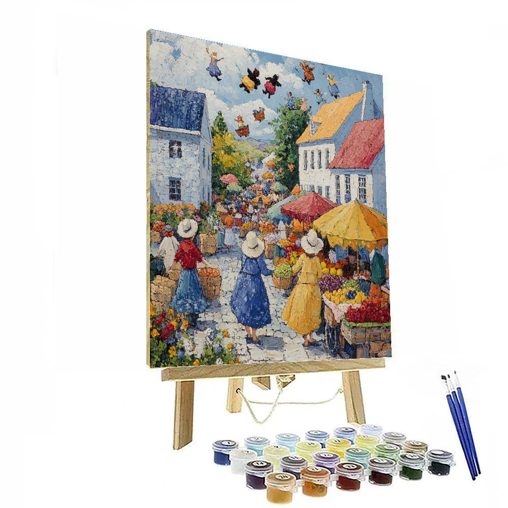Marc Chagall Inspired Village Market paint by numbers