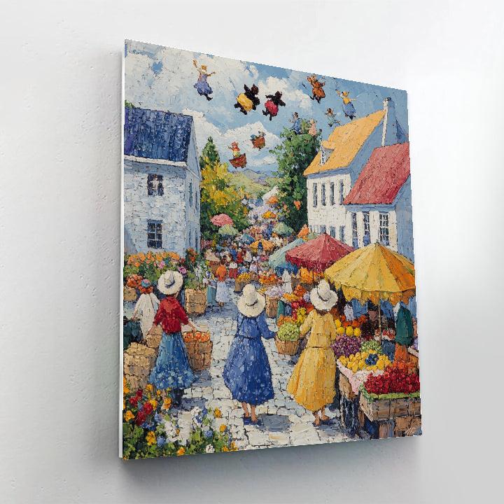 Marc Chagall Inspired Village Market paint by numbers