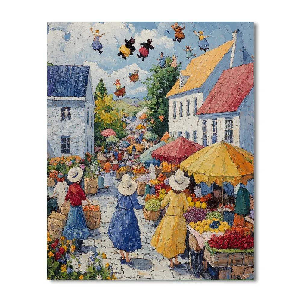 Marc Chagall Inspired Village Market paint by numbers