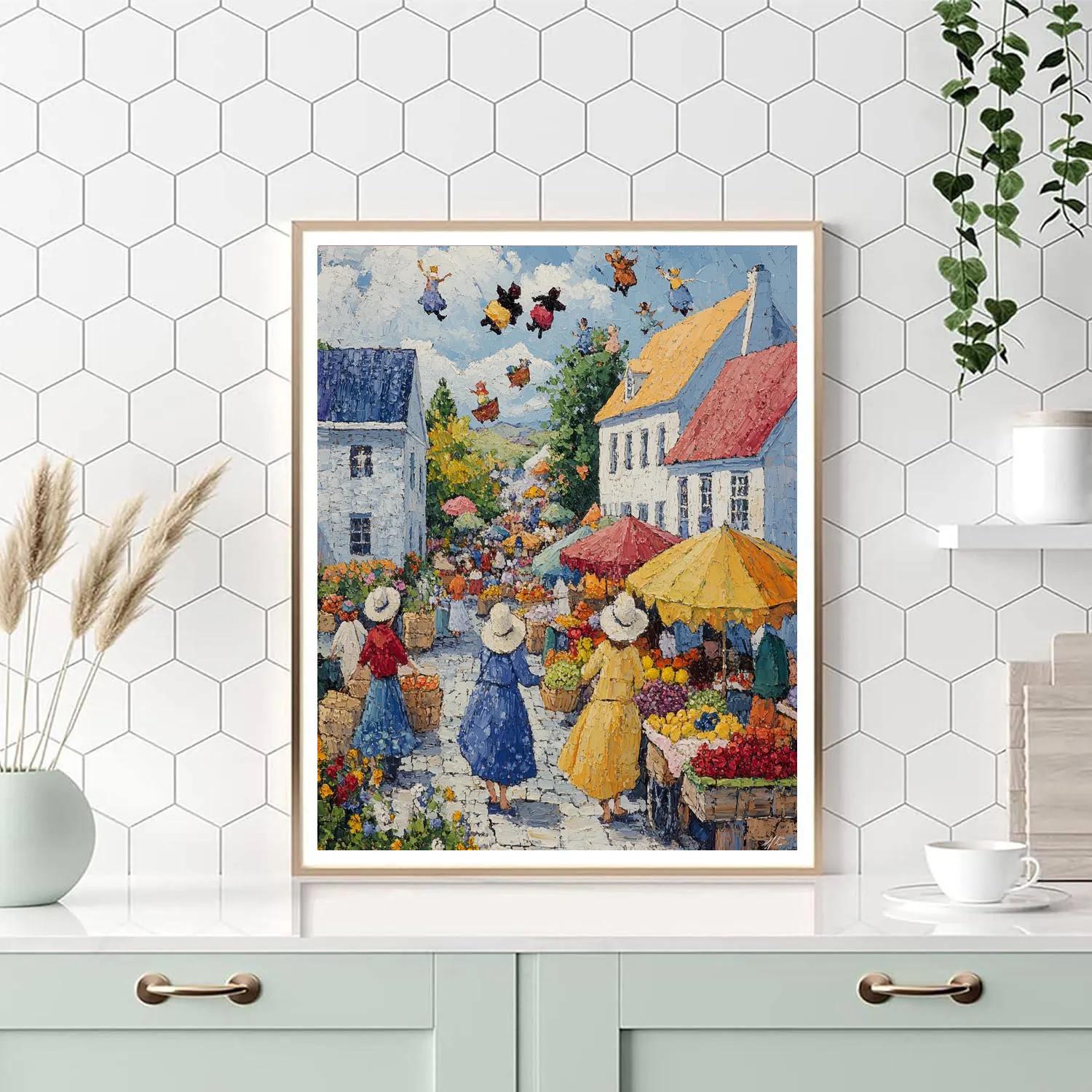 Marc Chagall Inspired Village Market paint by numbers