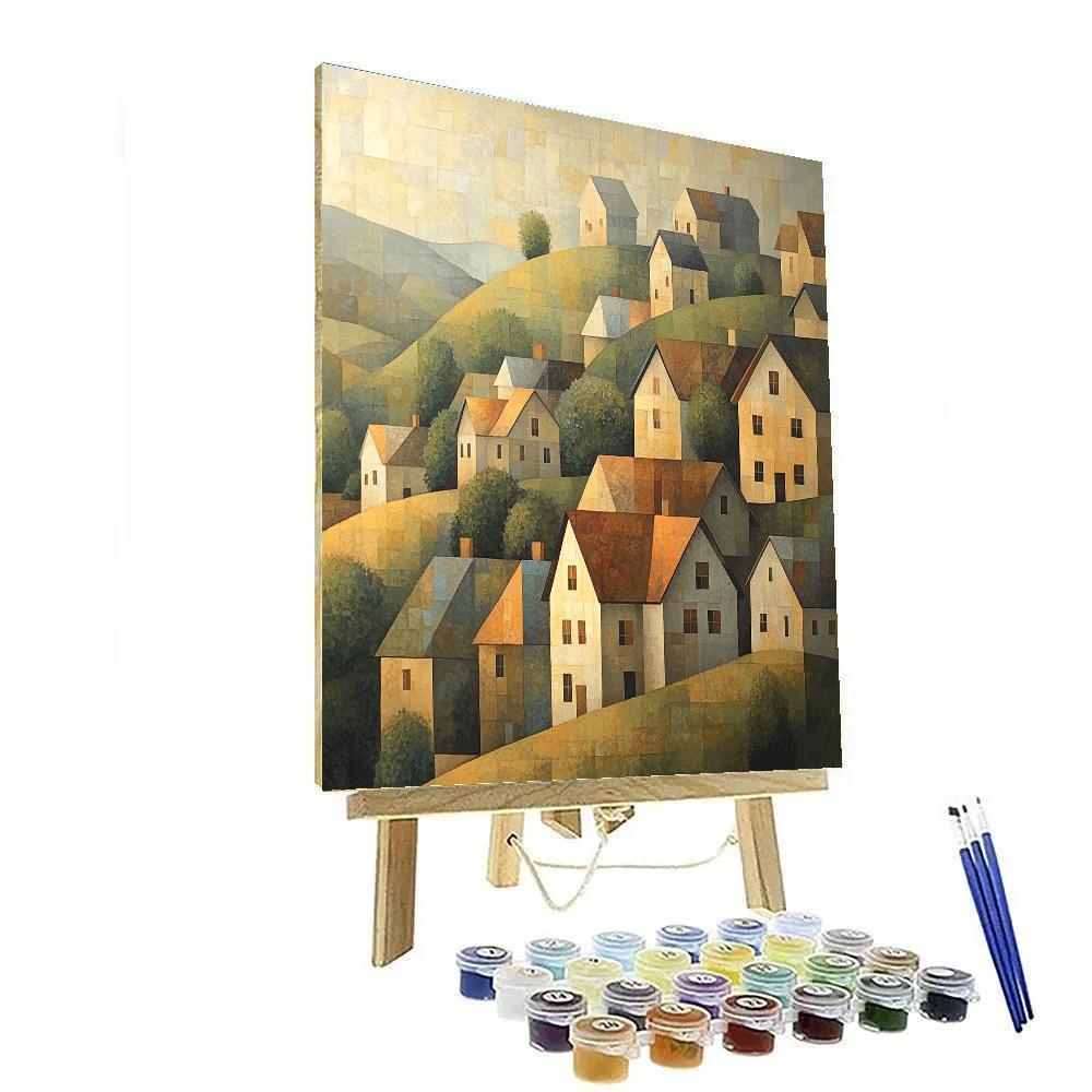 Paul Cézanne Inspired Mountain Village Paint by numbers art