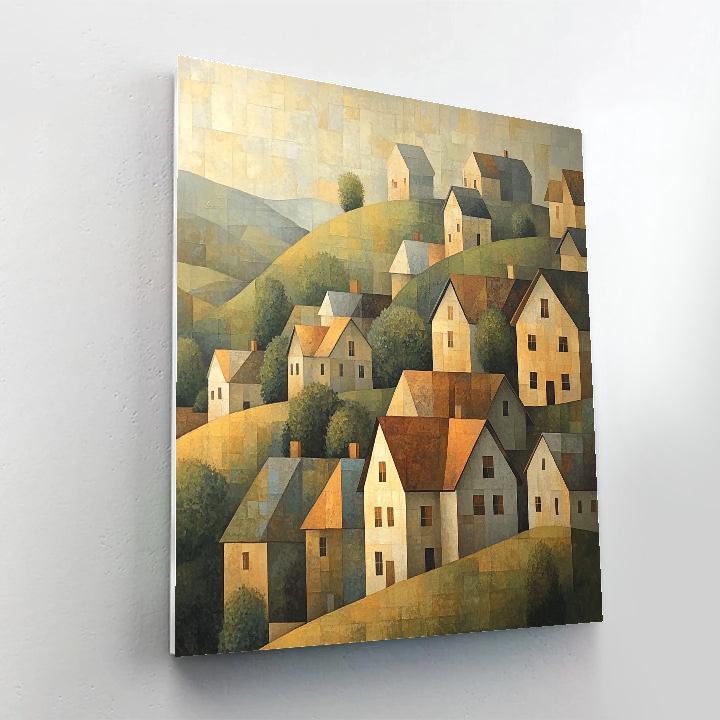 Paul Cézanne Inspired Mountain Village Paint by numbers art