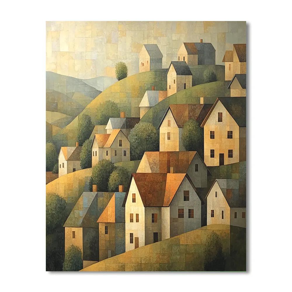 Paul Cézanne Inspired Mountain Village Paint by numbers art