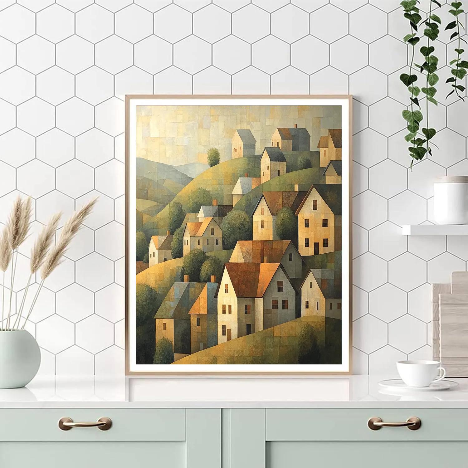 Paul Cézanne Inspired Mountain Village Paint by numbers art
