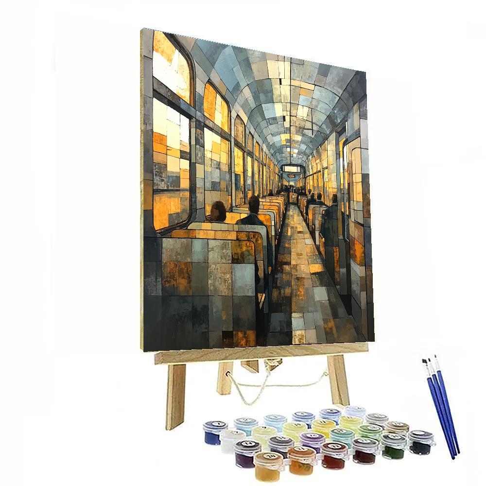 Georges Braque Inspired Train Interior Number painting