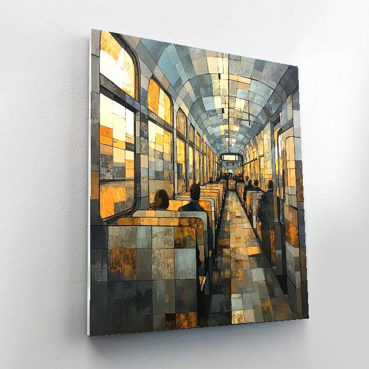 Georges Braque Inspired Train Interior Number painting