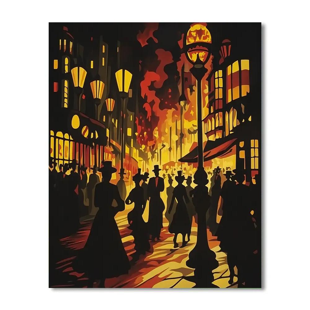 Henri De Toulouse-Lautrec Inspired Street Carnival DIY paint by numbers
