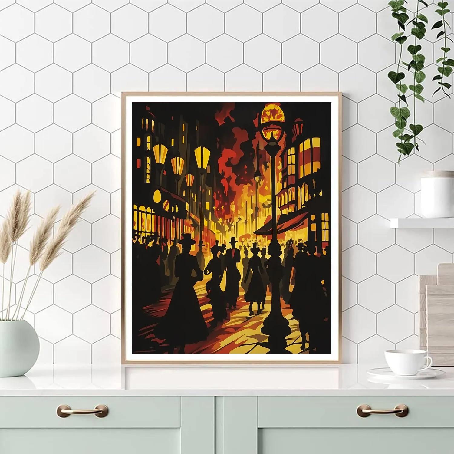 Henri De Toulouse-Lautrec Inspired Street Carnival DIY paint by numbers