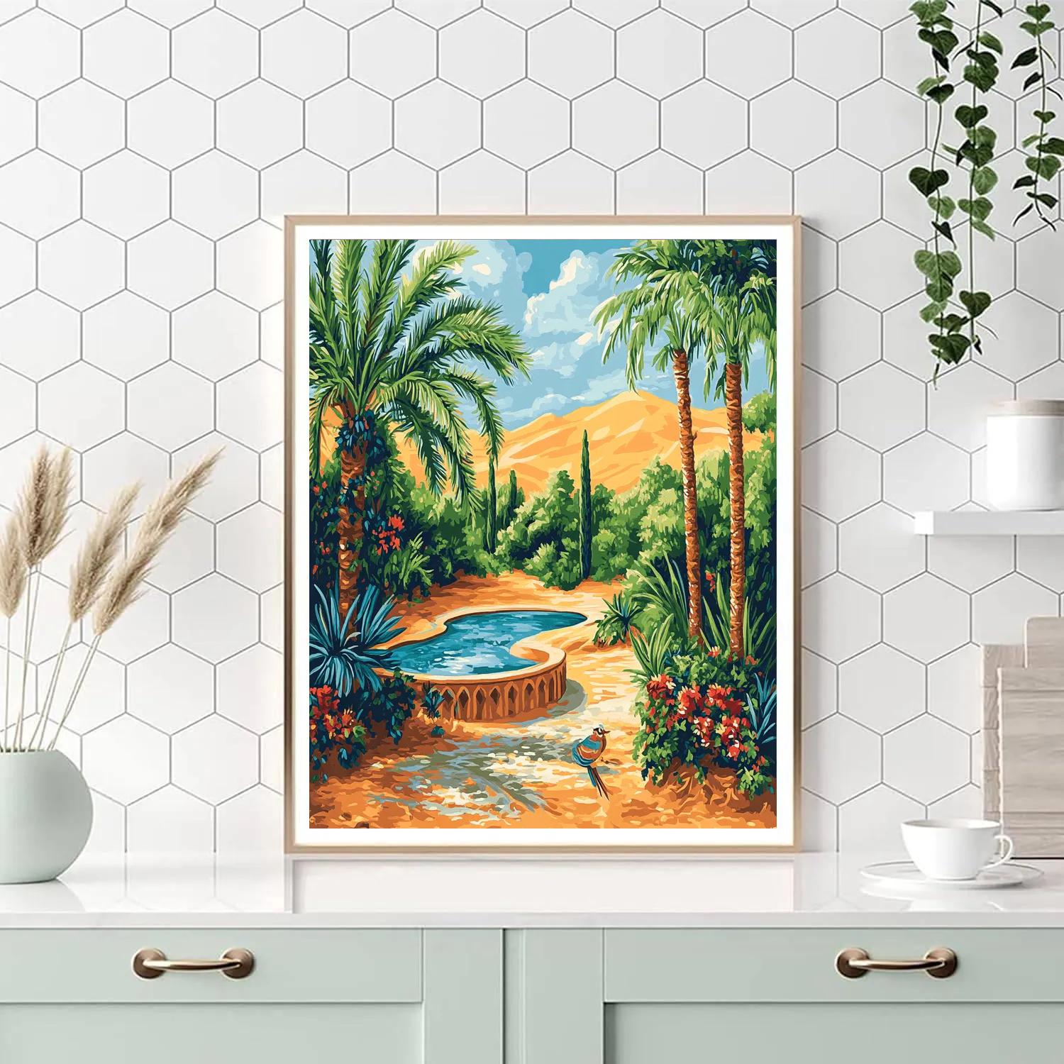 Henri Rousseau Inspired Desert Oasis Numbered painting kits