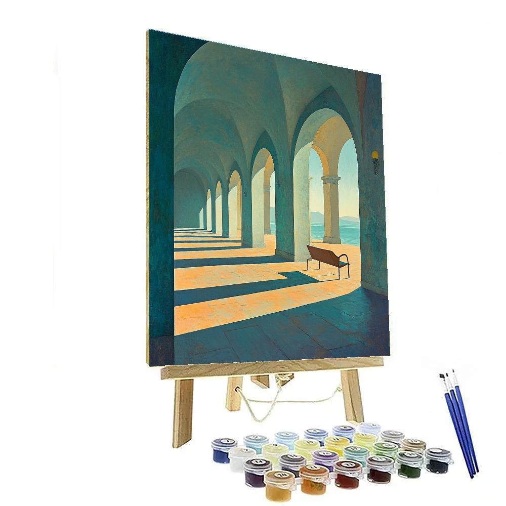 Giorgio De Chirico Inspired Piazza At Dawn Paint by numbers art