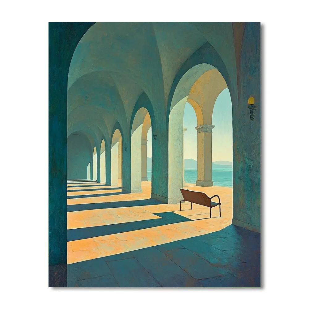 Giorgio De Chirico Inspired Piazza At Dawn Paint by numbers art