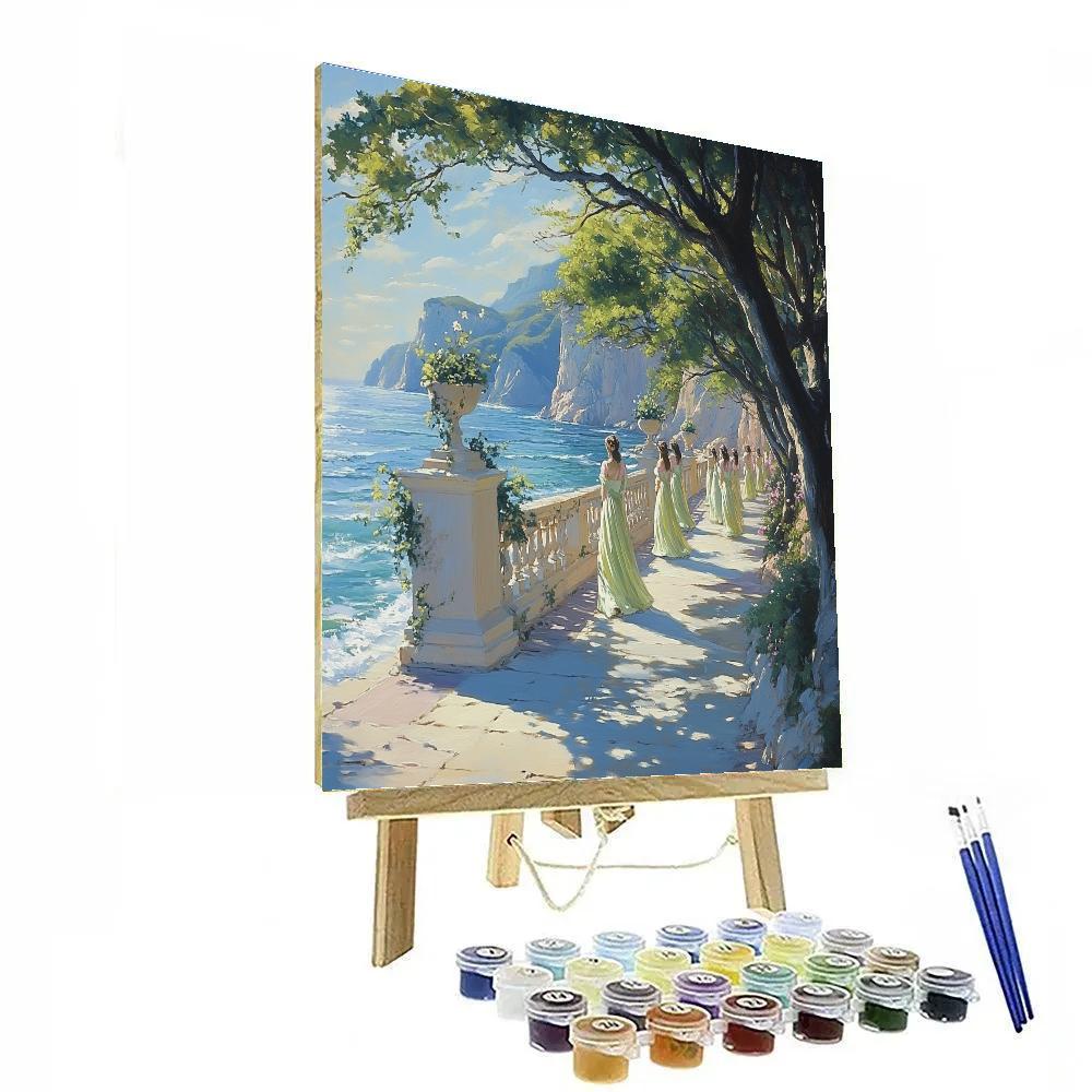 Sandro Botticelli Inspired Seaside Procession paint by numbers