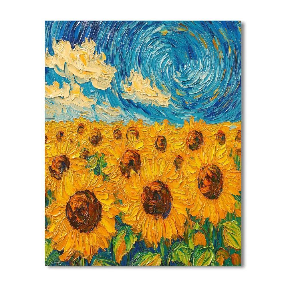 Van Gogh Inspired Sunflowers In Bloom Paint by numbers kits