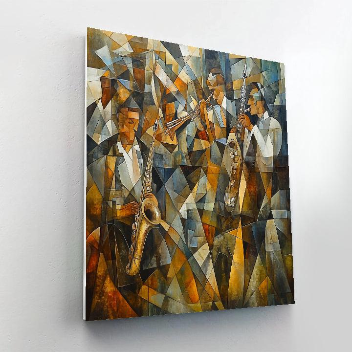 Picasso Inspired Cubist Jazz Musicians paint by number