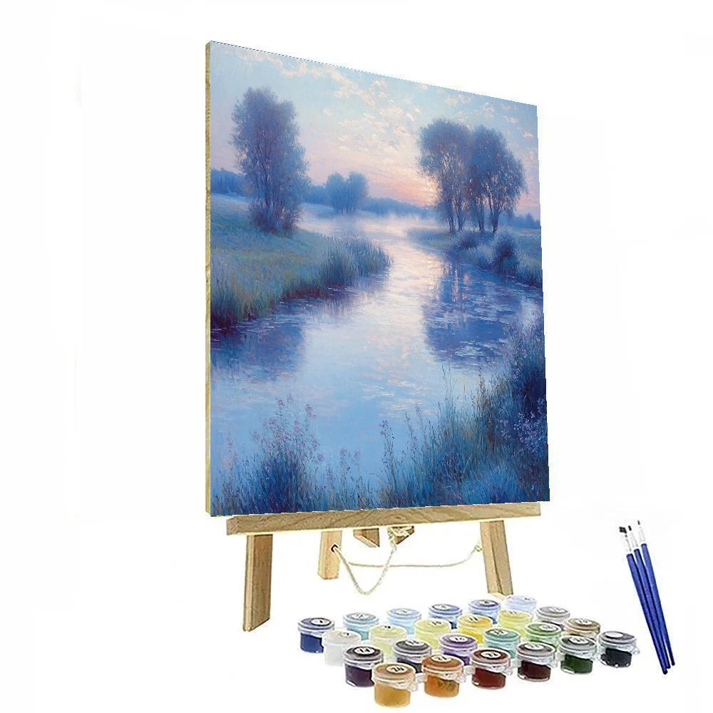 Monet Inspired Misty Morning River painting number kit