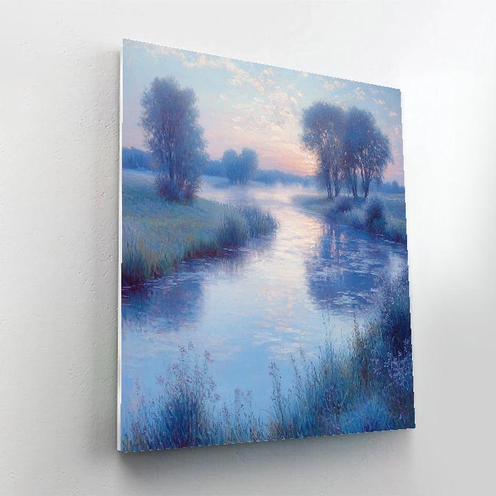 Monet Inspired Misty Morning River painting number kit