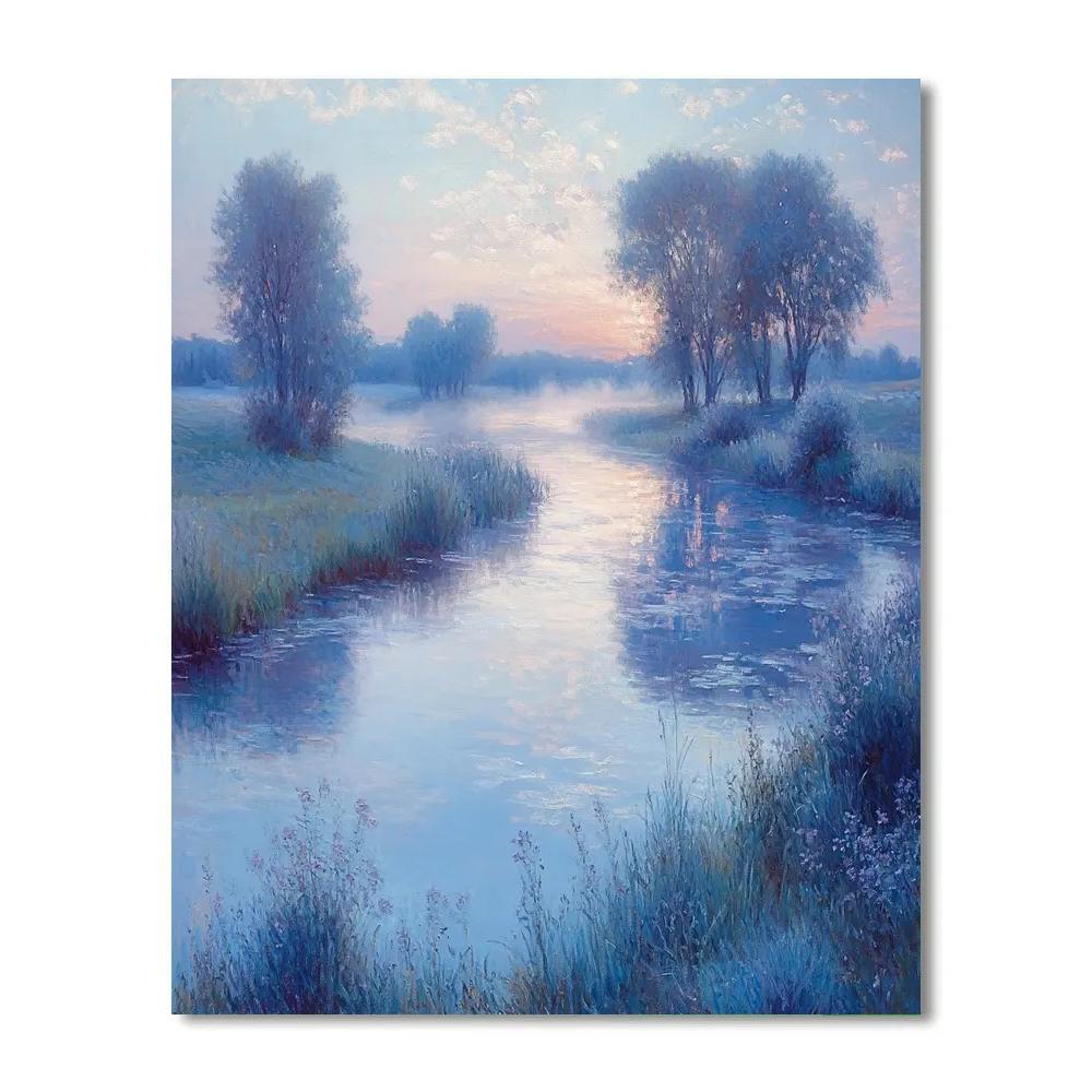 Monet Inspired Misty Morning River painting number kit