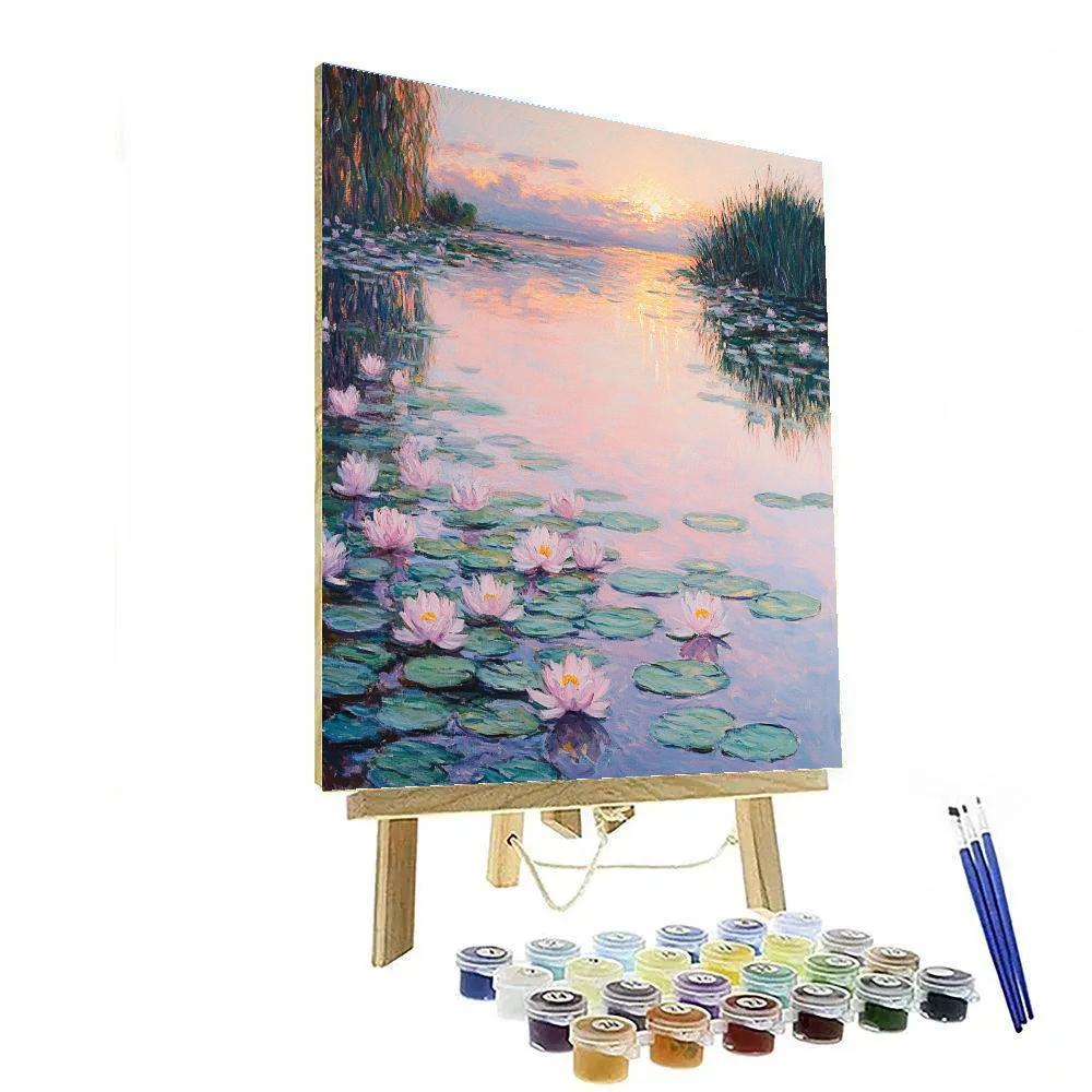 Claude Monet Inspired Water Lilies At Dawn painting number kit