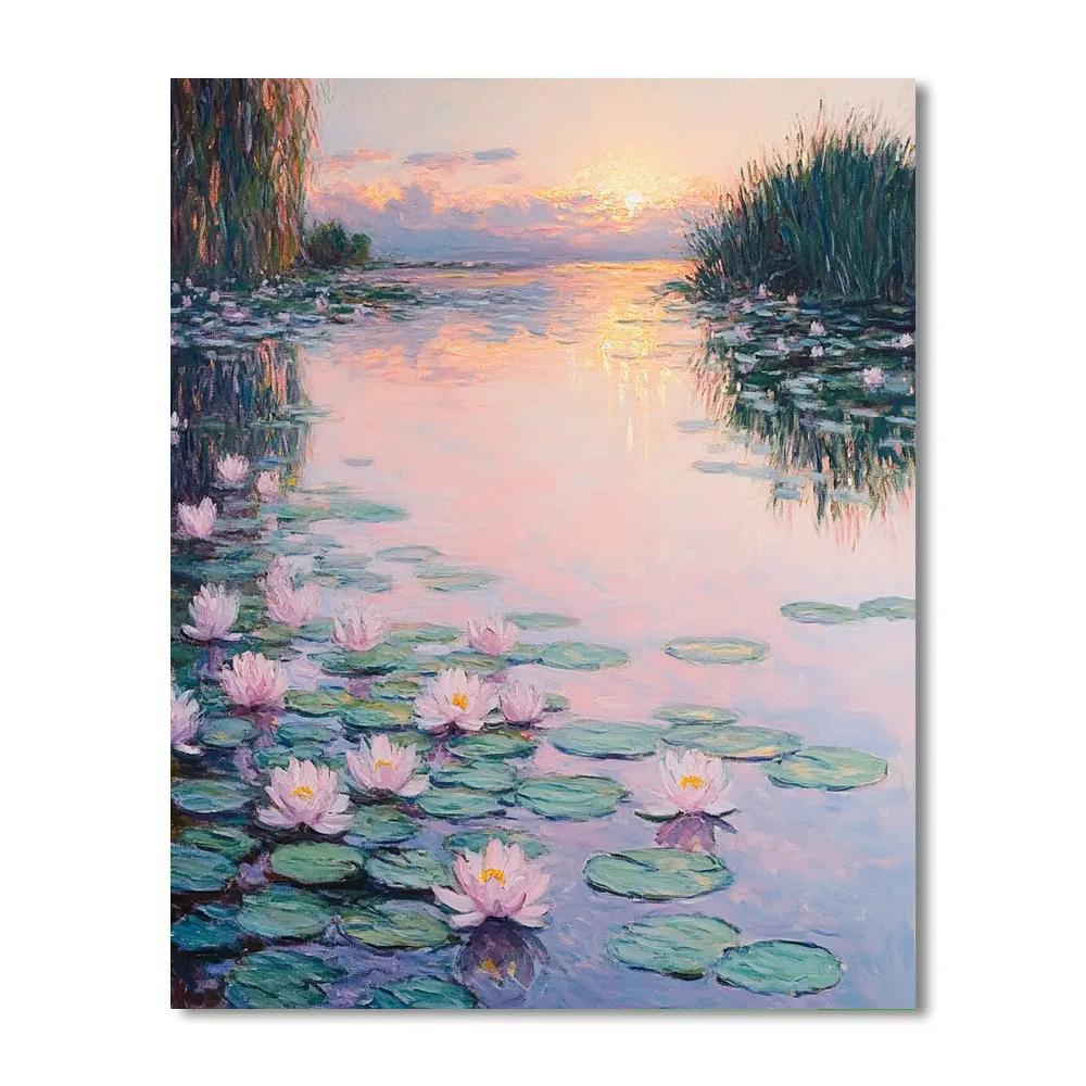 Claude Monet Inspired Water Lilies At Dawn painting number kit