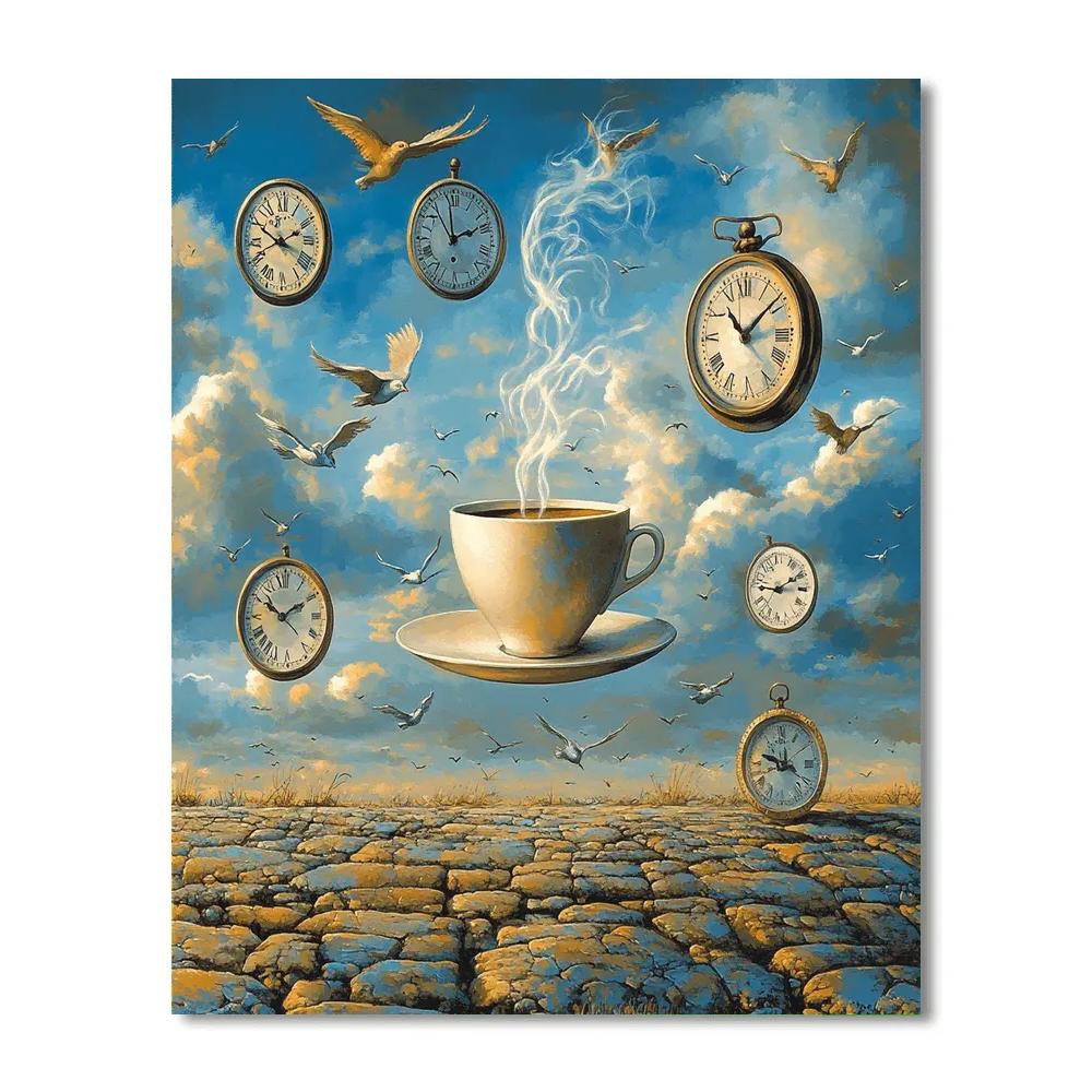 René Magritte Inspired Surreal Coffee Moments paint by numbers
