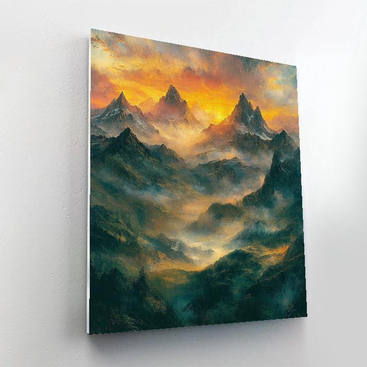 J.M.W. Turner Inspired Mountain Sunrise Paint by numbers art