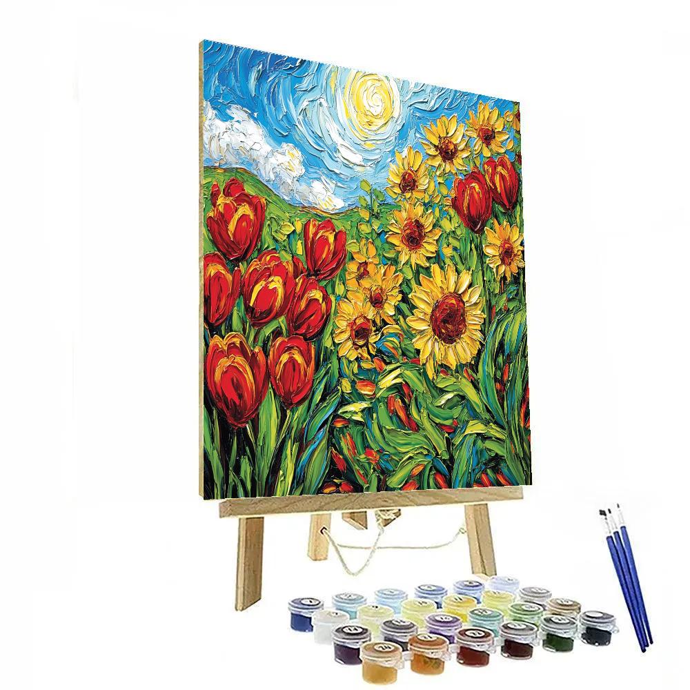 Van Gogh Inspired Vibrant Garden paint by numbers