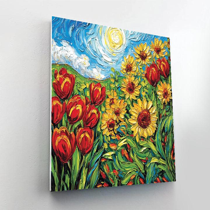 Van Gogh Inspired Vibrant Garden paint by numbers