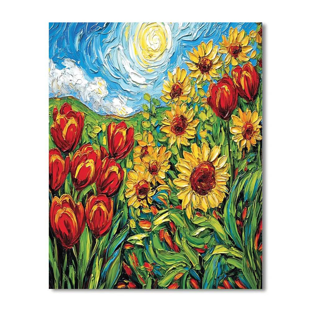 Van Gogh Inspired Vibrant Garden paint by numbers