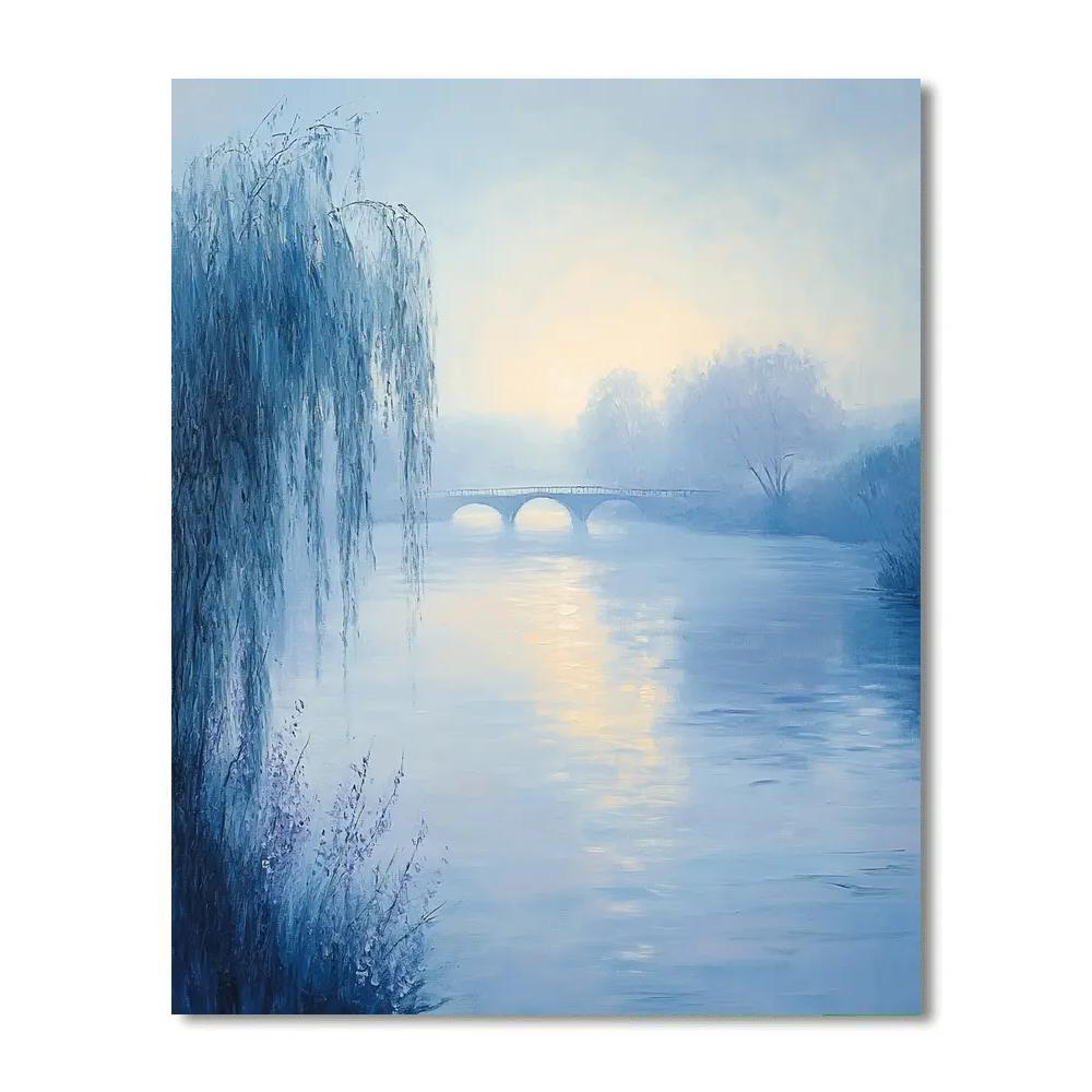 Monet Inspired Misty River Dawn paint by number