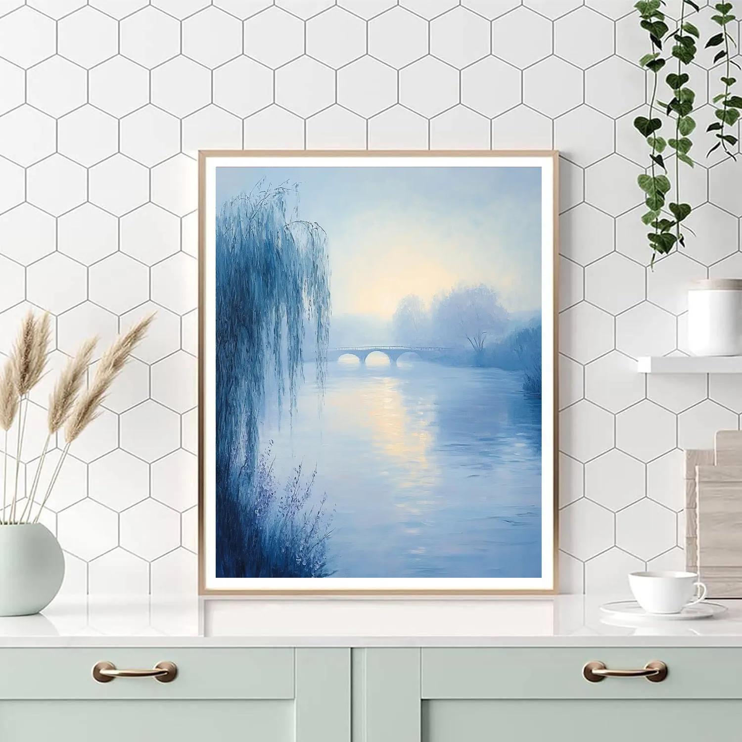 Monet Inspired Misty River Dawn paint by number