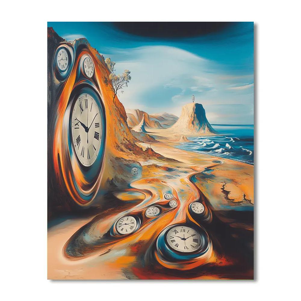 Dali Inspired Surreal Timepiece Painting by numbers kit