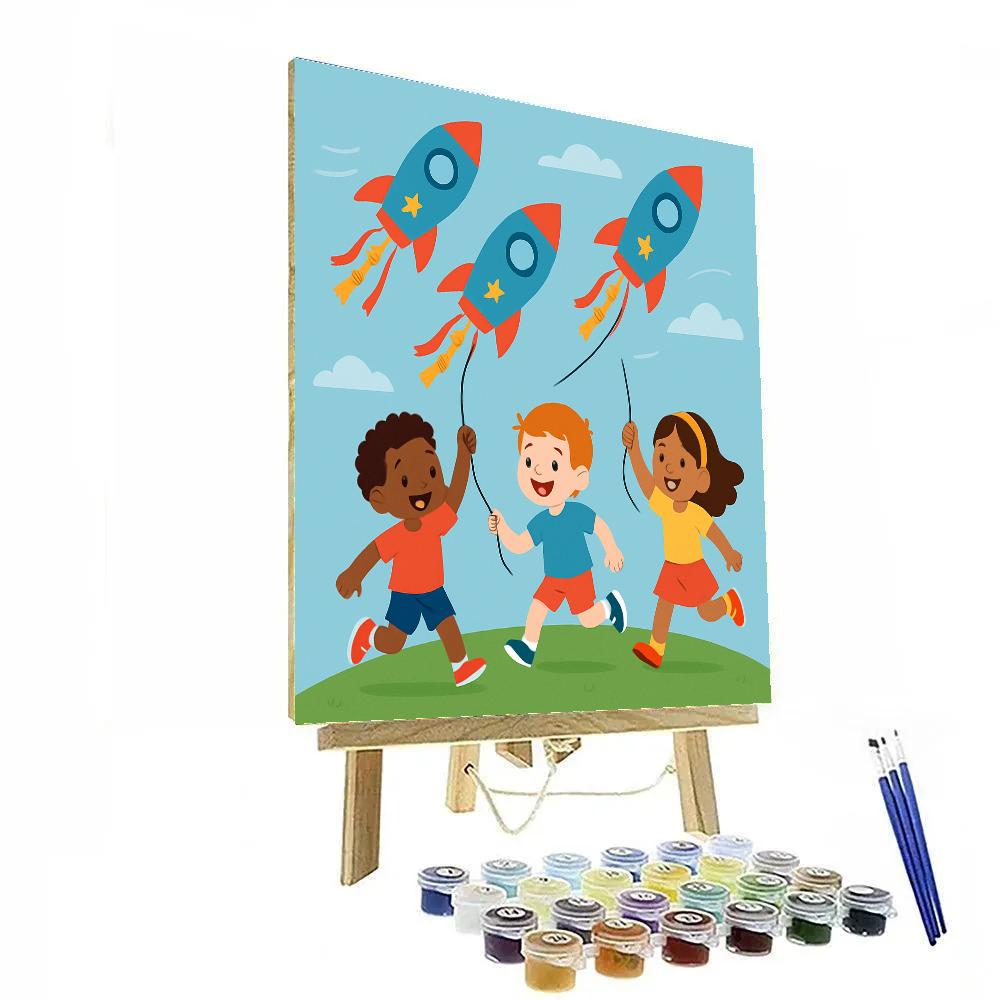 Cosmic Kite Racers Painting by numbers kit