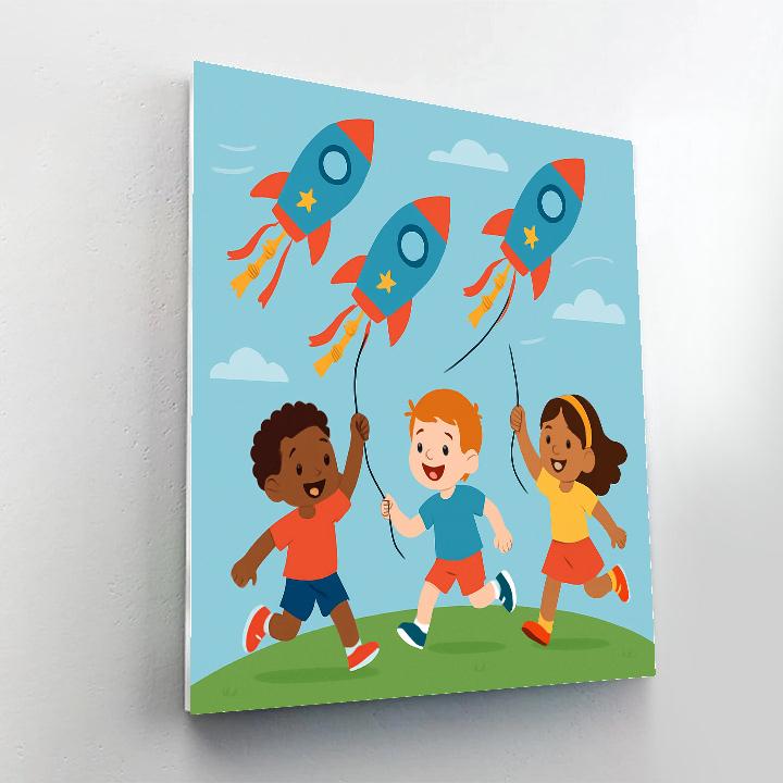 Cosmic Kite Racers Painting by numbers kit