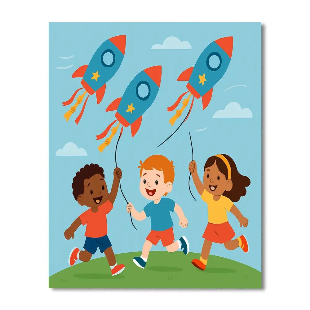 Cosmic Kite Racers Painting by numbers kit