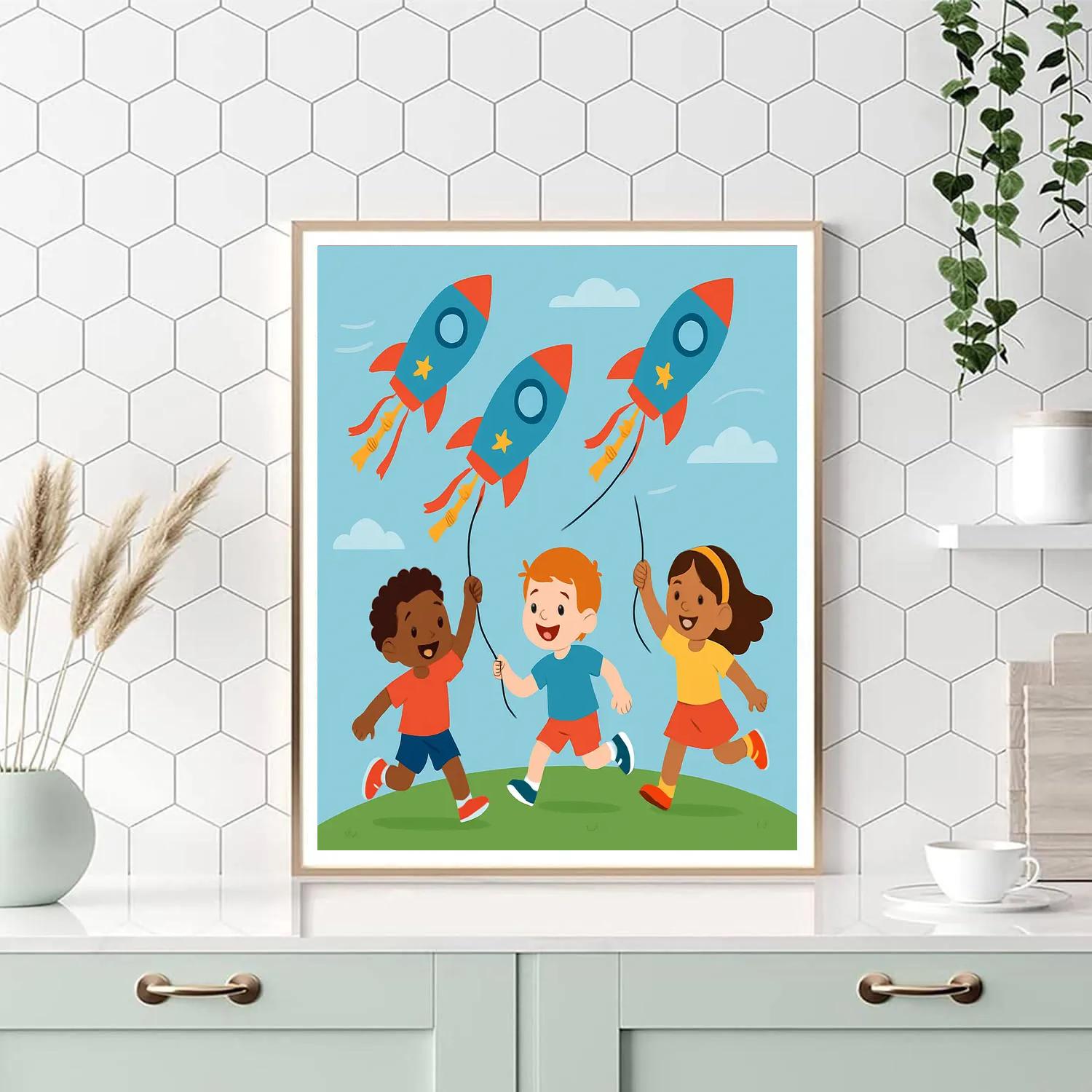 Cosmic Kite Racers Painting by numbers kit