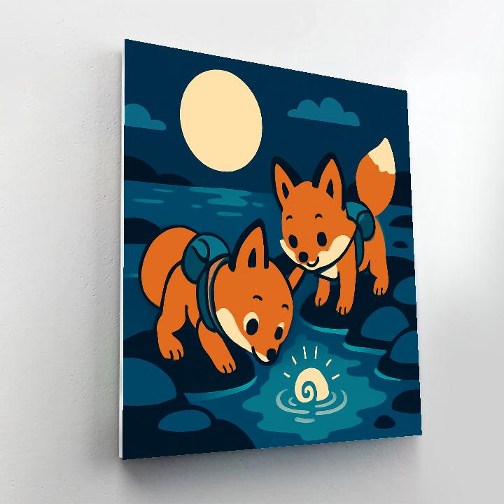 Moonlight Fox Explorers Numbered painting kits