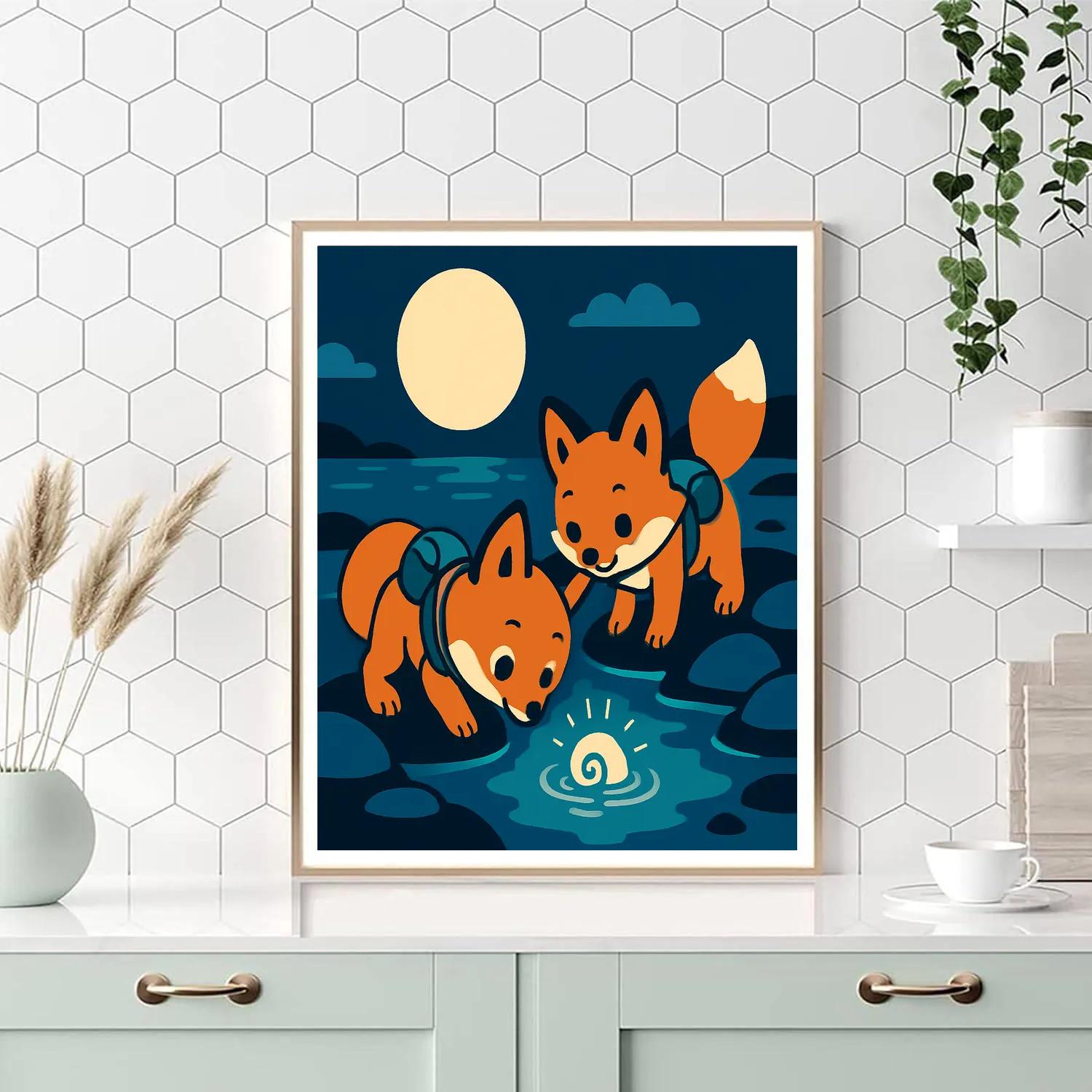 Moonlight Fox Explorers Numbered painting kits