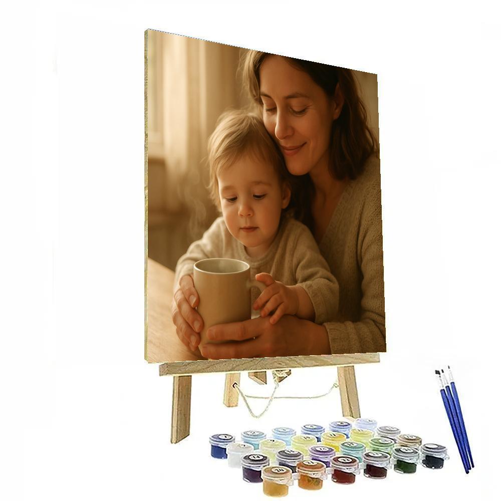 Morning Coffee And Tiny Fingers paint by number