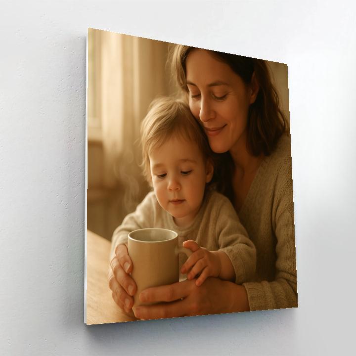 Morning Coffee And Tiny Fingers paint by number