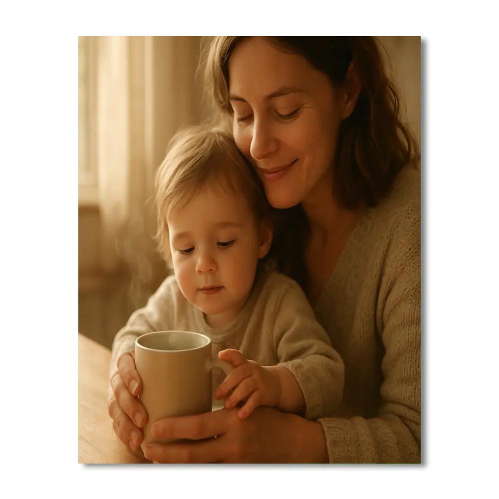 Morning Coffee And Tiny Fingers paint by number