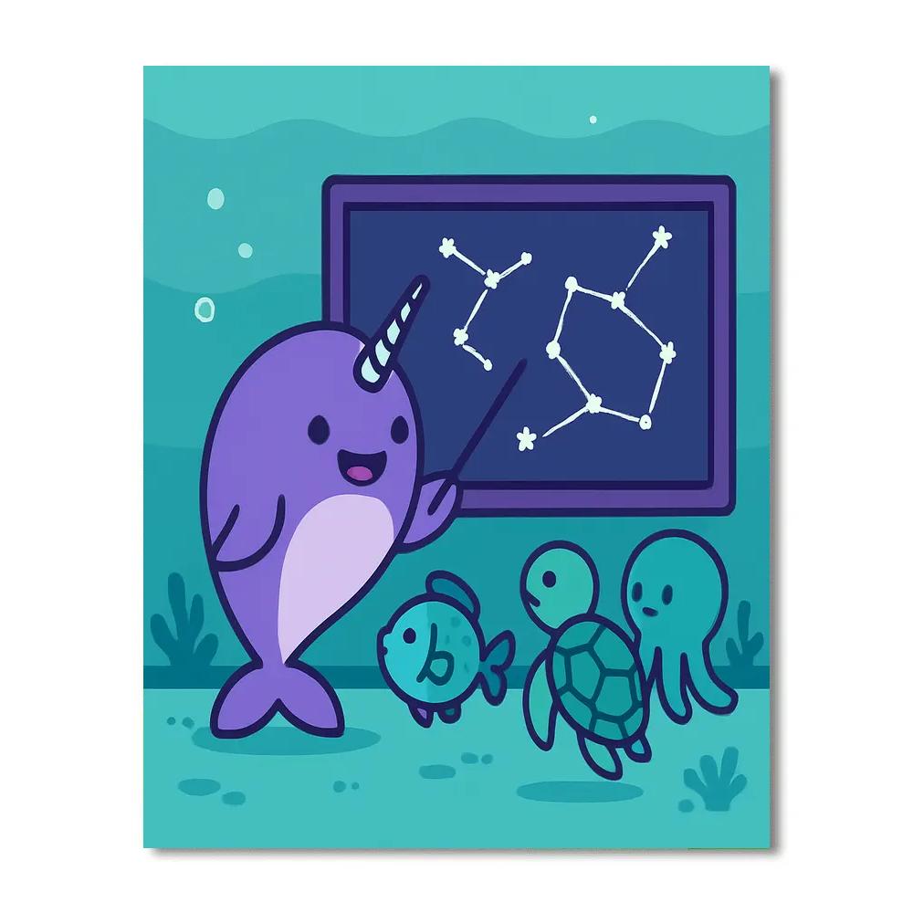 Nebula Narwhal Classroom Paint by numbers kits