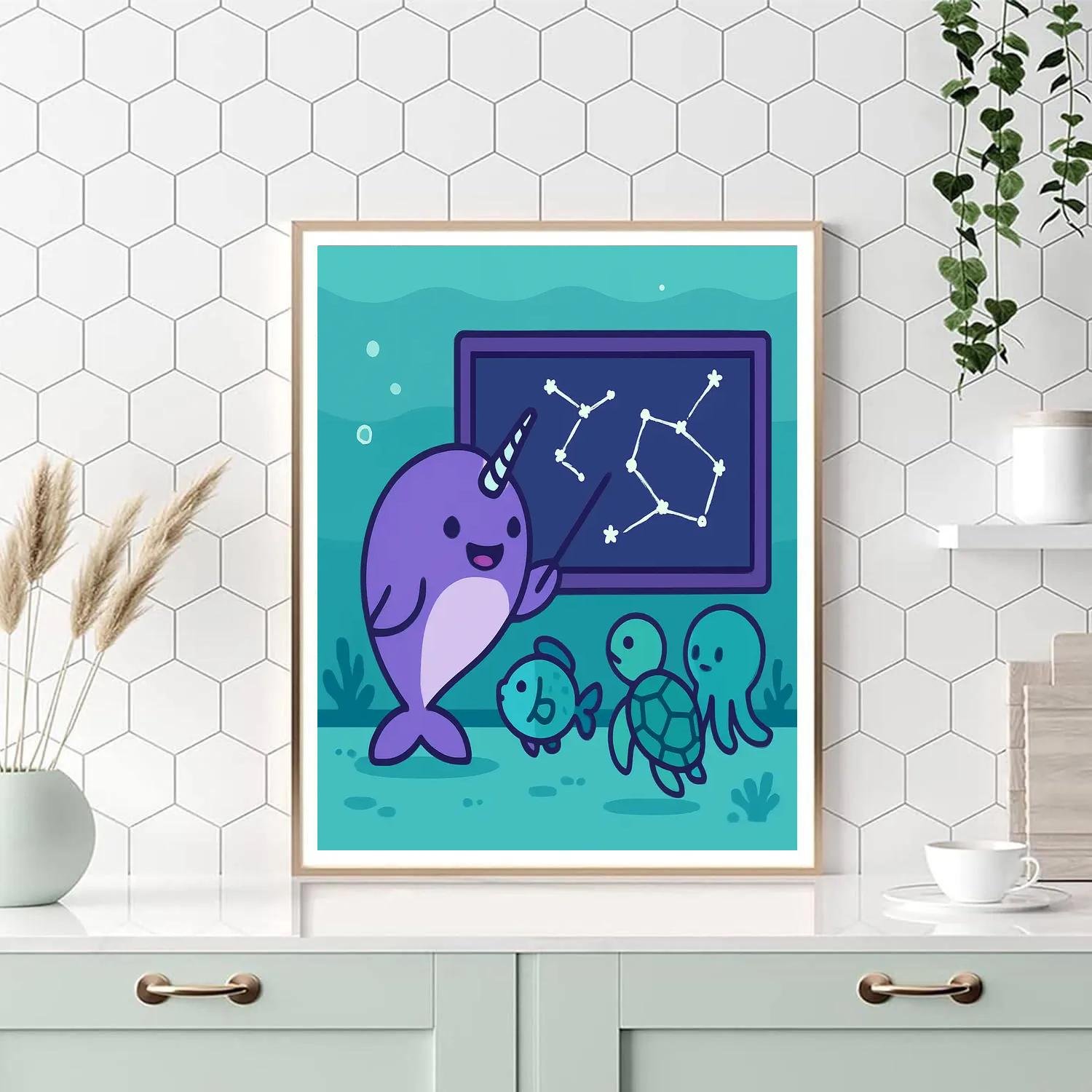Nebula Narwhal Classroom Paint by numbers kits