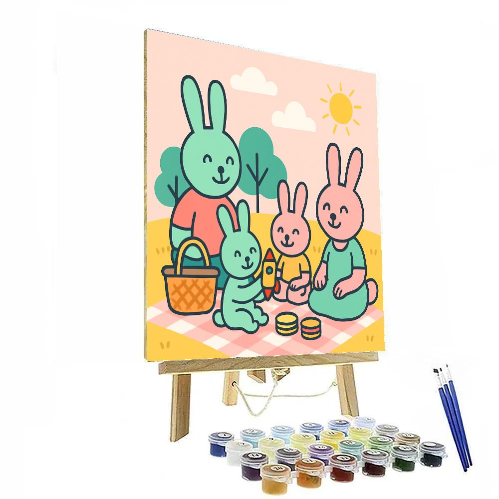 Rocket Rabbit Picnic paint by number