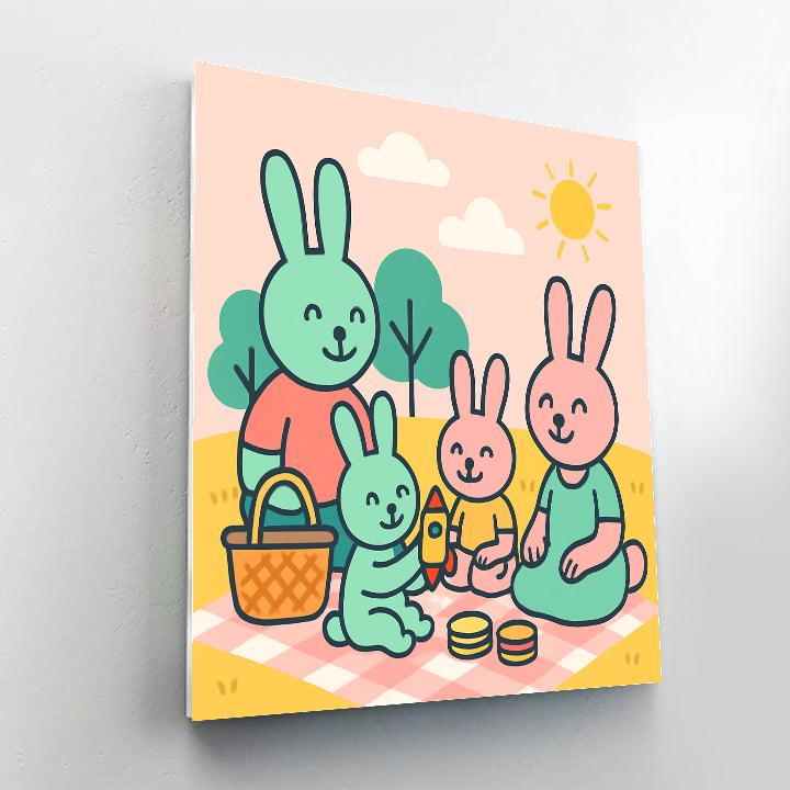 Rocket Rabbit Picnic paint by number