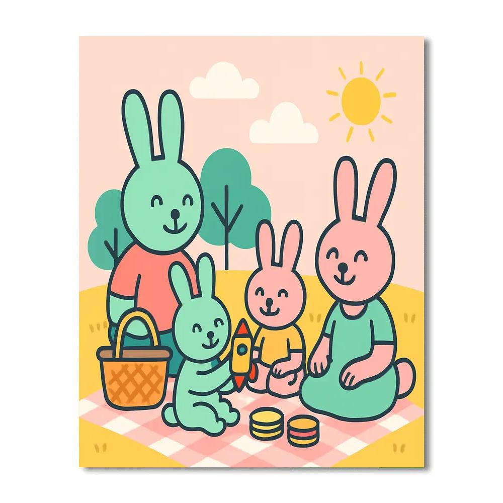 Rocket Rabbit Picnic paint by number