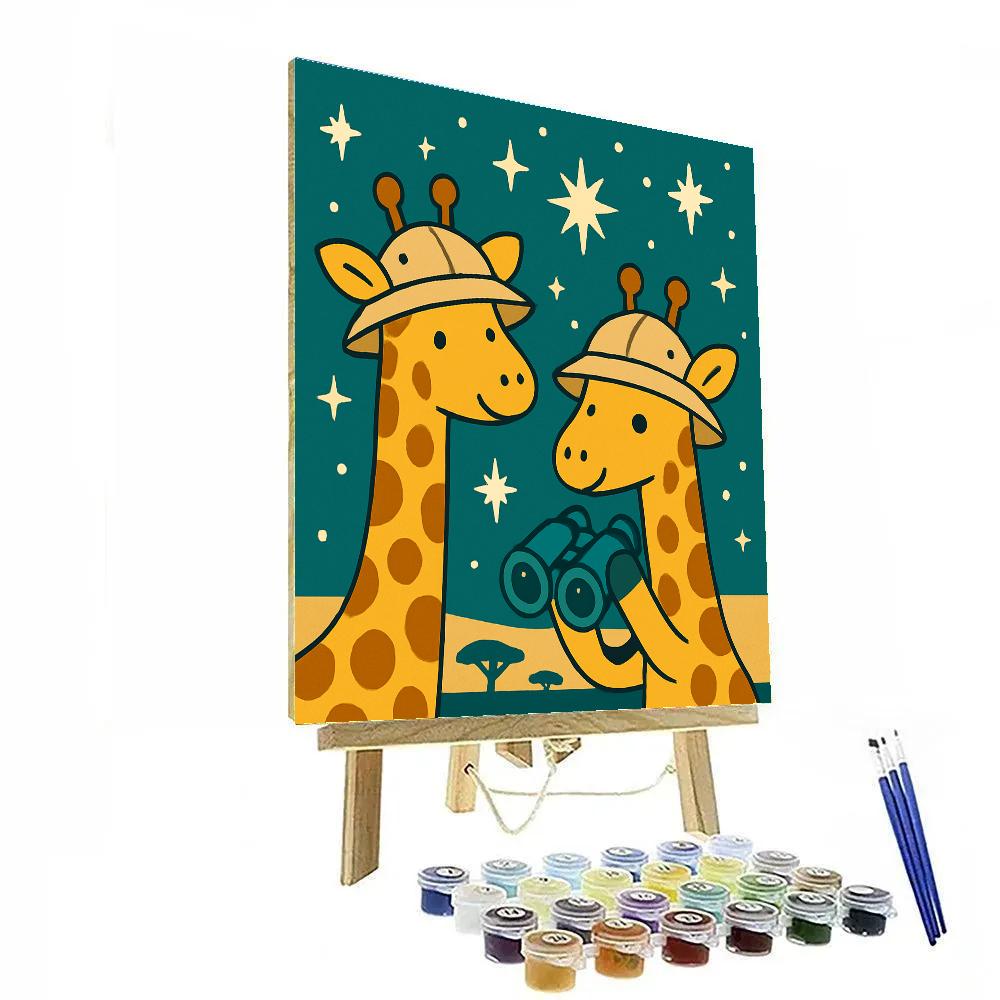 Starry Safari Giraffes paint by number