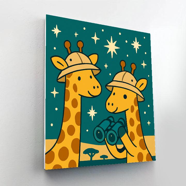 Starry Safari Giraffes paint by number