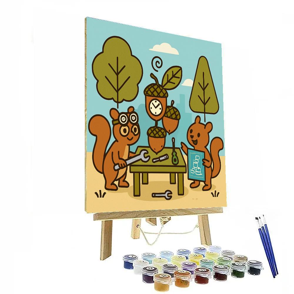 Time Travel Squirrel Engineers painting number kit