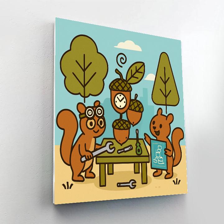 Time Travel Squirrel Engineers painting number kit